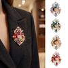 Vintage Enamel Cat Lapel Pin Light Luxury Imitation Rhinestone Brooch  Clothes Decoration