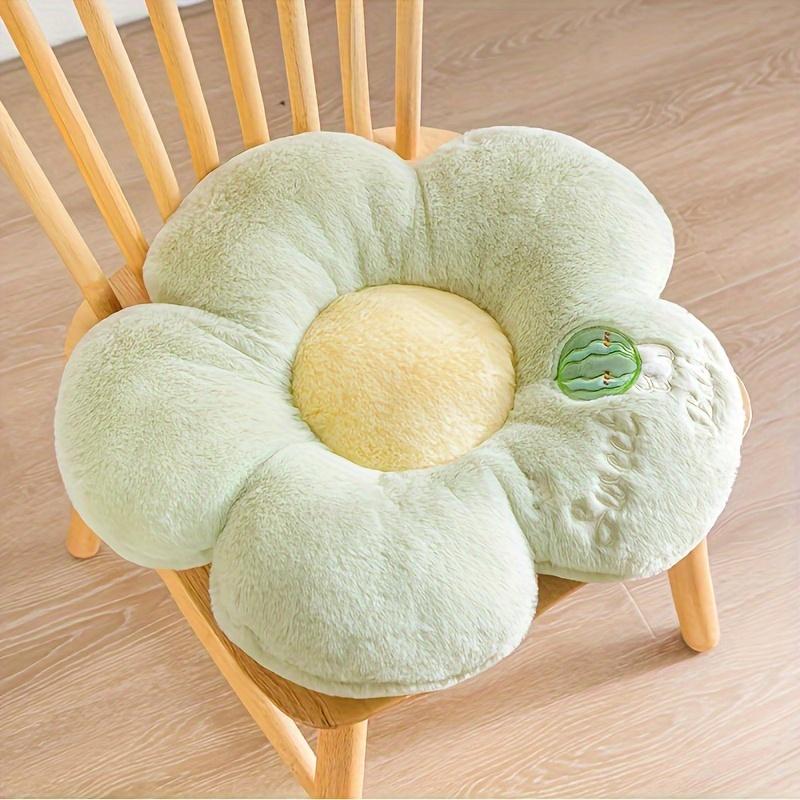 Soft Round Plush Seat Cushion - Fruit & Flower-Themed, Machine Washable, Polyester - Comfortable Full-Body Support for Long Sitting