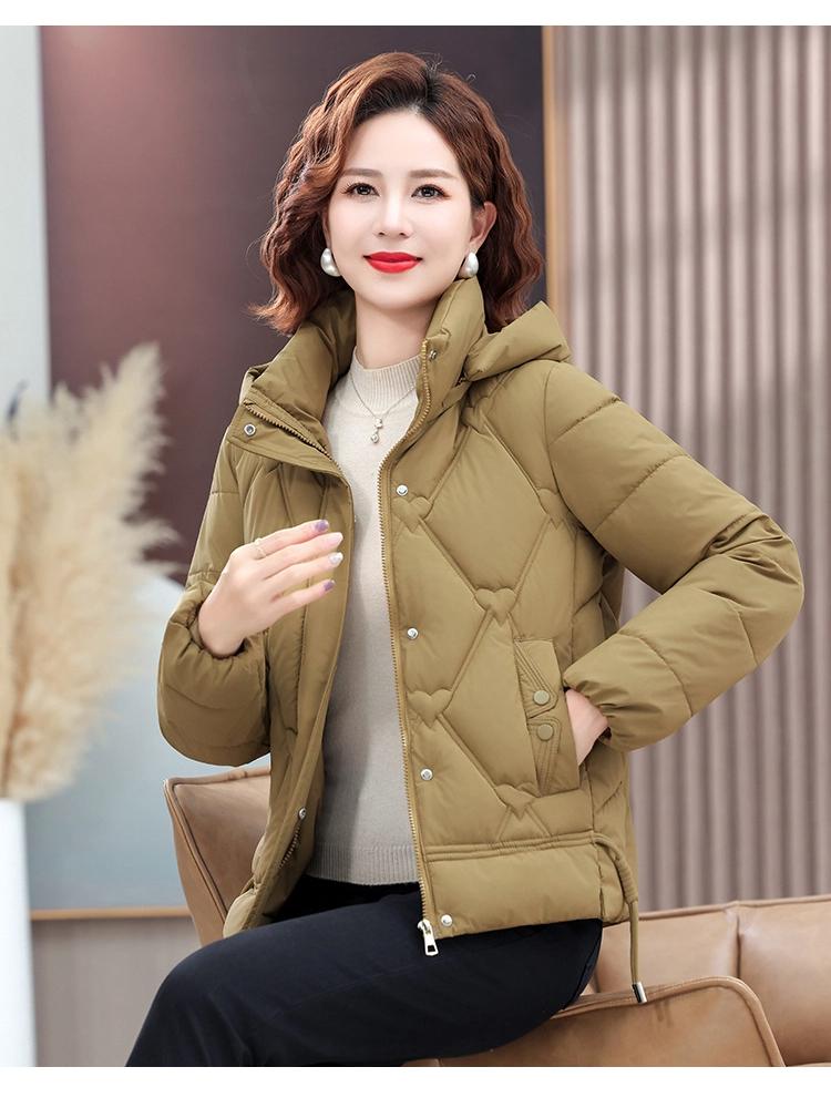 Jachetă de iarnă groasă și călduroasă pentru femei, scurtă, cu glugă detașabilă, rezistentă la vânt