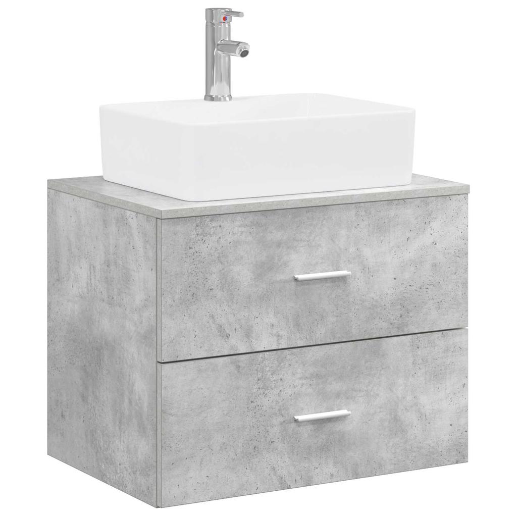 Bathroom Furniture Set Concrete Grey Engineered Wood