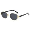 Retro Oval Sunglasses Women Trendy Metal Sun Glasses Men Outdoor Fashion Decorative Sunshade Eyewear Uv400 Luxury Brand Design