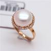 585 Russian Purple Gold Inlaid Pearl Live Ring Temperament Luxury Rose Gold Plated Color Gold Ring
