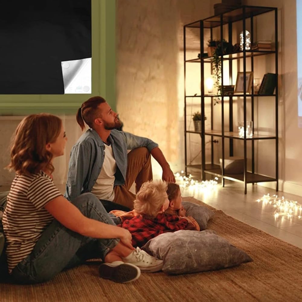 Itisyou Blackout Window Blackout UV Blackout Film for Windows X Curtains, Sheet, Heat-Blocking Film, Protection, (1.45 4M)