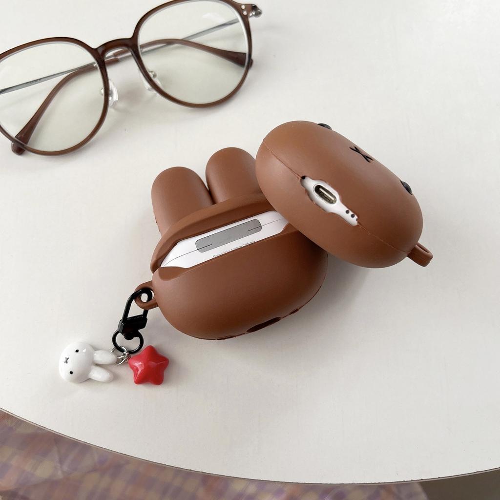 Chocolate Miffy Rabbit Applicable AirPods 4 Protective Case Apple 2/3 Generation AirPods Pro3 Headphone Case Silicone