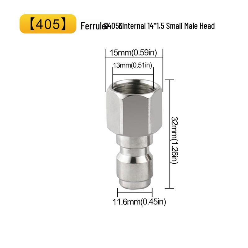 Quick-Connect High-Pressure Washer Adapter with Steel Ball Lock and Enhanced Thread.