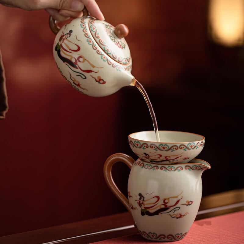 Susu Ceramics Dunhuang Aesthetic Ru Kiln Xishi Kung Fu Tea Set Gift Box