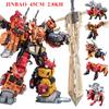 Oversize 6 IN 1 Transformation Devastator Toys Boy Robot Car KO G1 Excavator Trucks Model Action Figure Kid Adult