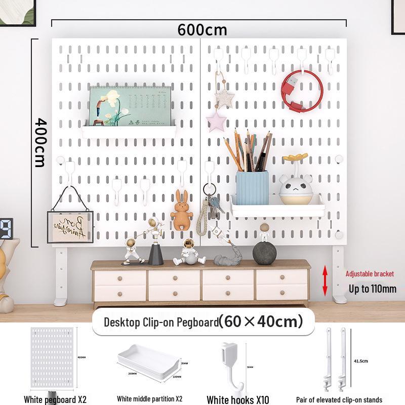 Desktop DIY Pegboard: Large Accessory Holder for Office or Home Desk, Clamp-Standing Storage, Hanging Rack, Countertop Decoration Display.