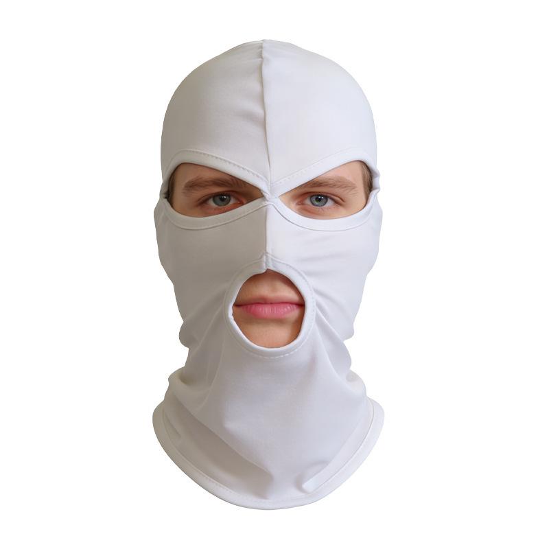 Three-Hole Elastic Cycling Windproof & Sun Protection Mask Hat One Size белый