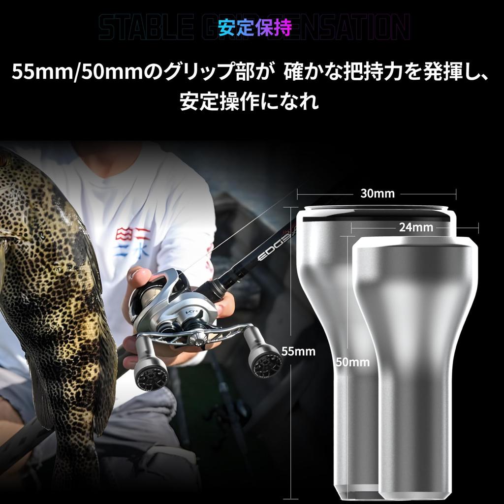 Gomexus SU24L Reel Handle Knob Daiwa Type S Shimano Type A Regalis Caldia Stradic Kouga Replacement Aluminum Knob 24mm Ultra Lightweight Winding