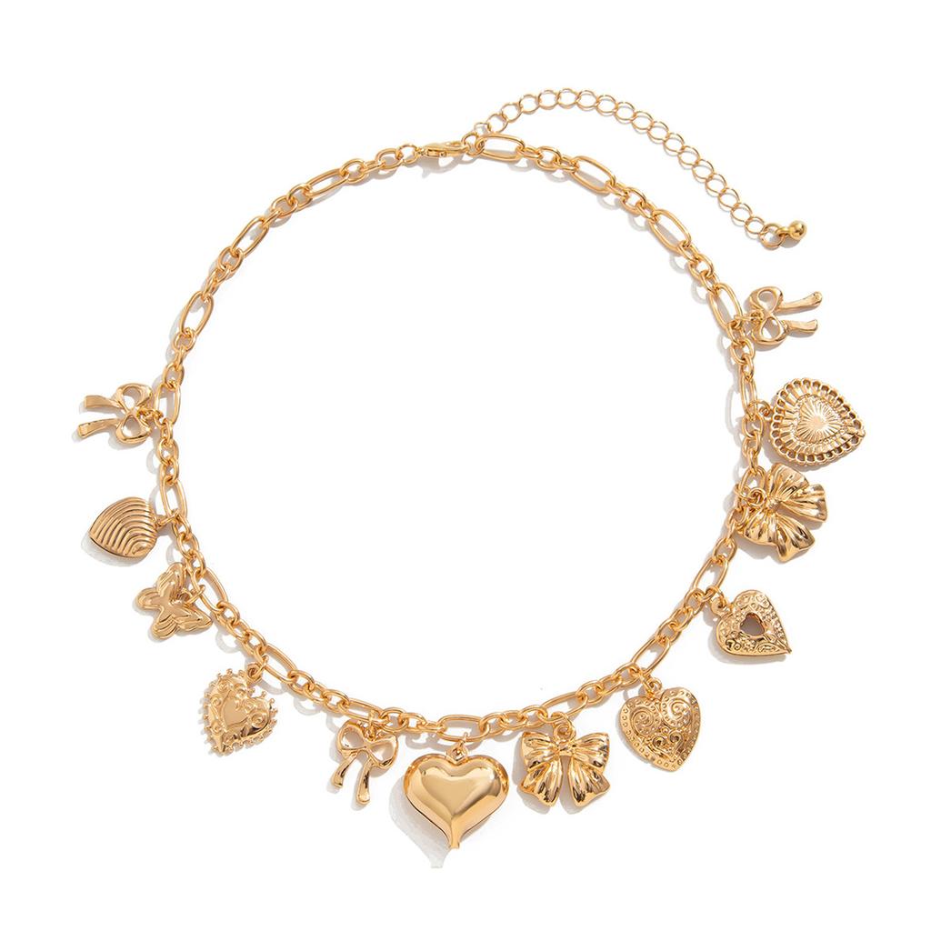 Punk Styles Adjustable Heart Charm Elegant Necklace Convenient Accessory for Trendy Women Fashion Jewelry Gifts