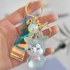 Creative Bag Pendant Acrylic Led Flashlight Keychain Car Keyring Key Lanyard Elk Keychain