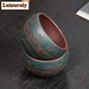 200ml Yixing Purple Clay Teacup Handmade Engraved Calligraphy Tea Bowl Raw Ore Mud Master Cup Chinese Chazhan Zisha Tea Set Gift