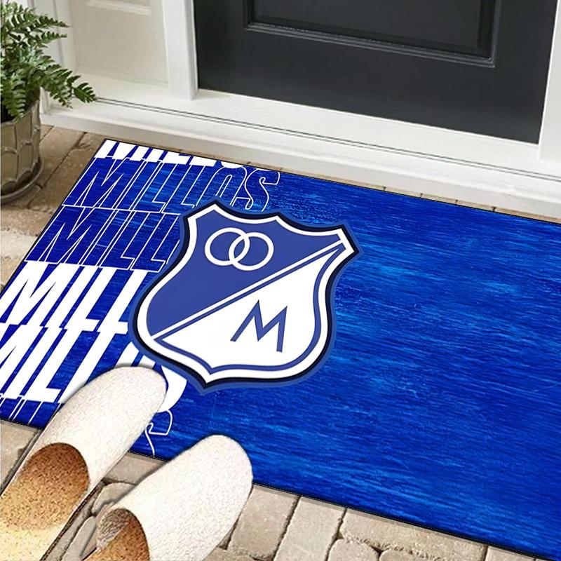 1PC rug Blue And White Shield Millonarios Carpet, Chair Rug,Area Rug for Office Bedroom living rooms bedroom, Doormat decor Christmas fan gifts