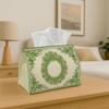 1pc Tissue Box Holder Square Border Pattern - Multifunctional Napkin Dispenser for Home Party  Decor - Decorative Tissue Paper Organizer Living Room B