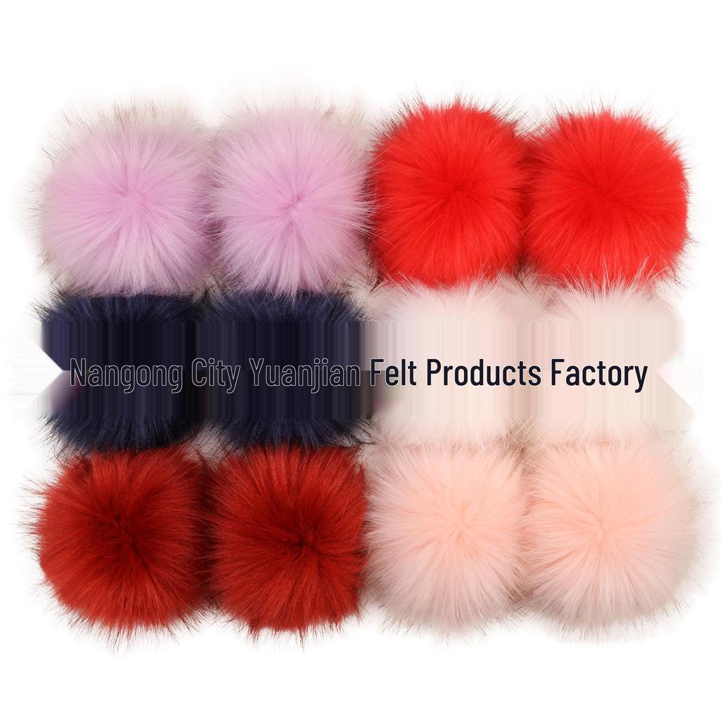 10CM Faux Fox Fur Ball Set - Plush Artificial Fur Balls for DIY Mobile Phone Pendants