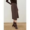 JUZUI Women's Deep Coffee Asymmetric Wrap Skirt