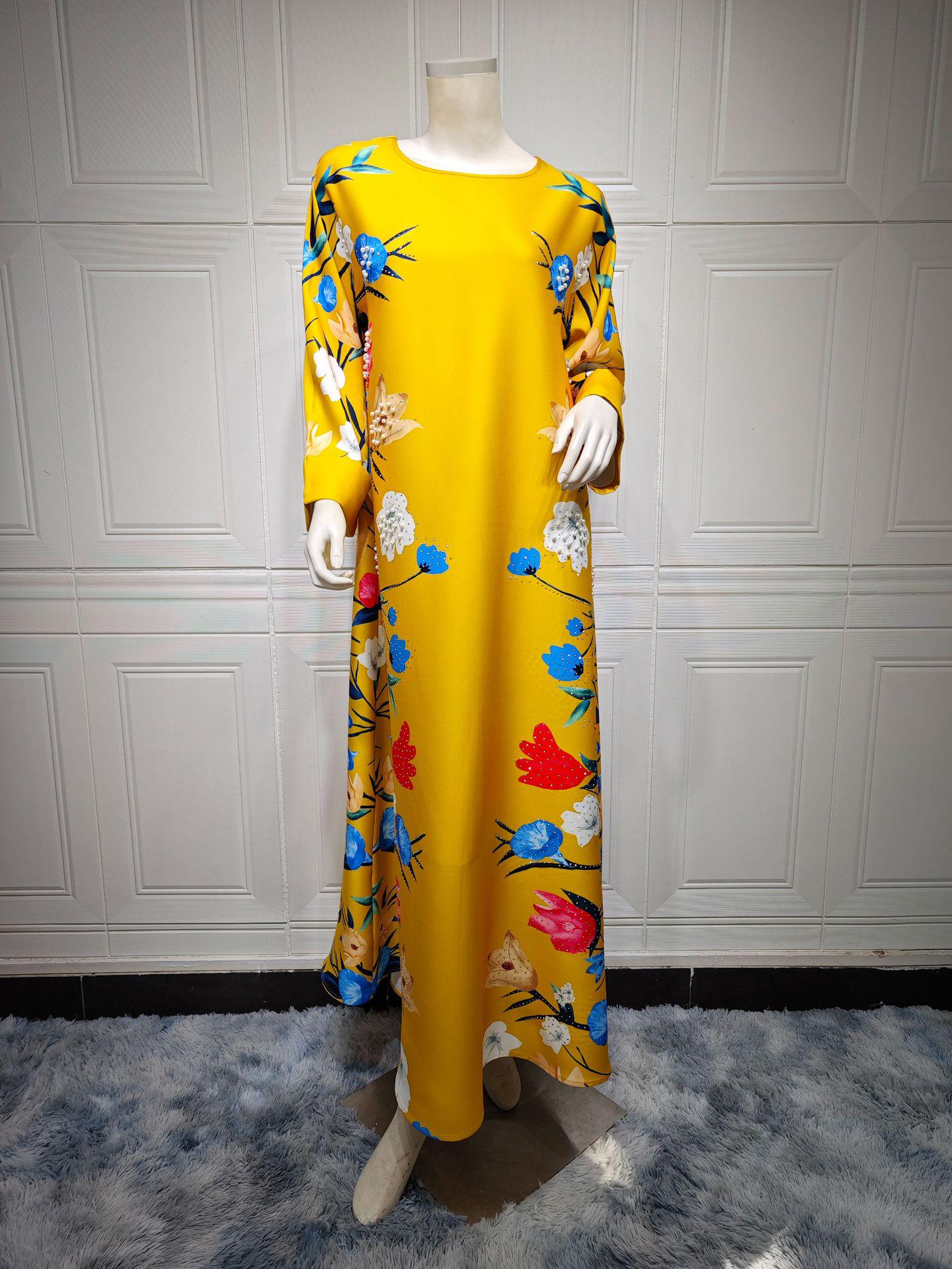 

AB346 Арабская Дубайская Мода Стразы Джалабия XXL