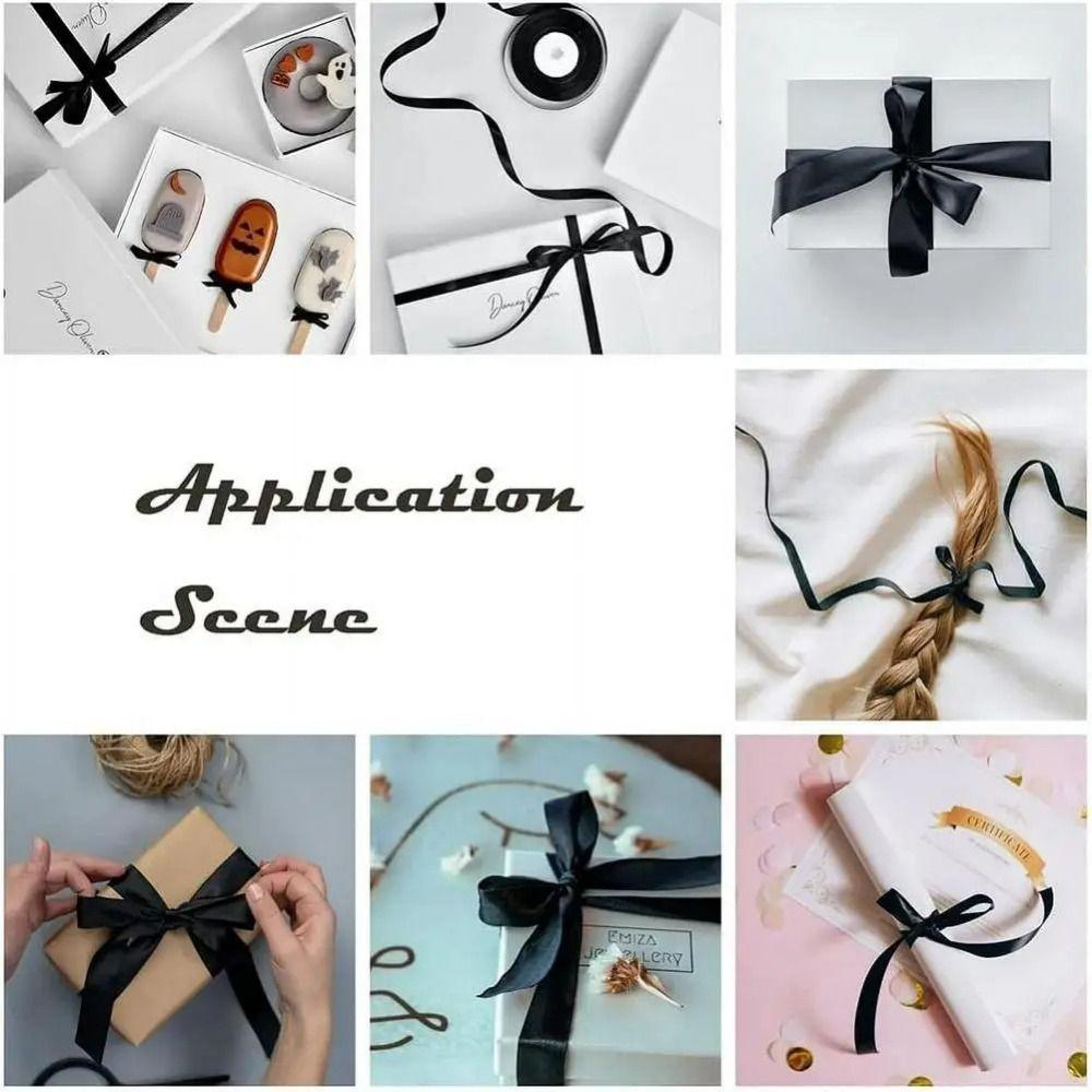 1 Stück 22m Schwarzes Satinband Queen Beerdigungszubehör Neues Schleifenband Geschenk Hochzeitsparty Deko