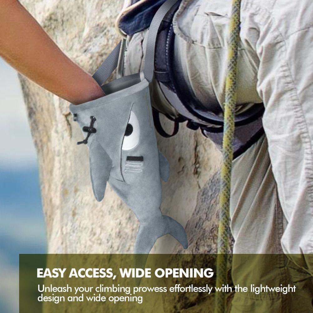 Rock Climbers Shark Chalk Bag Flannel Magnesium Powder Bag Rock Climbing Bag  Gyming Sports Gift