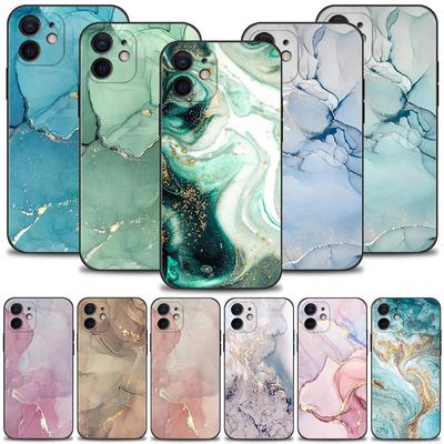 Etui na telefon iPhone 14 14 13 12 11 Pro Max Xs Max Xr X 7 8 Plus 12 Mini 6s Capa Czarna skorupa Różowe złoto Marmurowa sztuka Moda