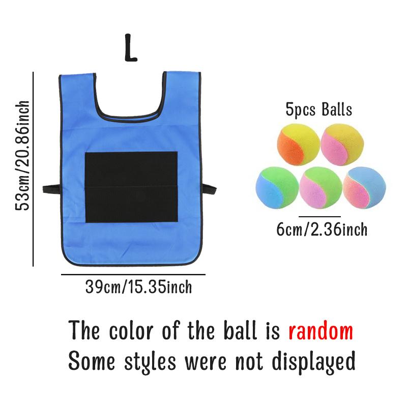 1PC Sticky Ball Vest with 5PCS Random Color Soft Balls Colorful Waistcoat Throwing Running Jumping Sport Gift Party Souvenir ZYF