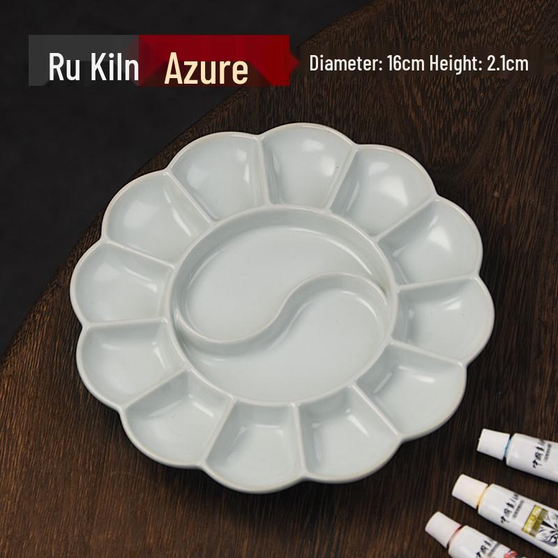 

Керамічна акварельна палітра «Квітка сливи» для студентів-художників - Керамічна чорнильниця